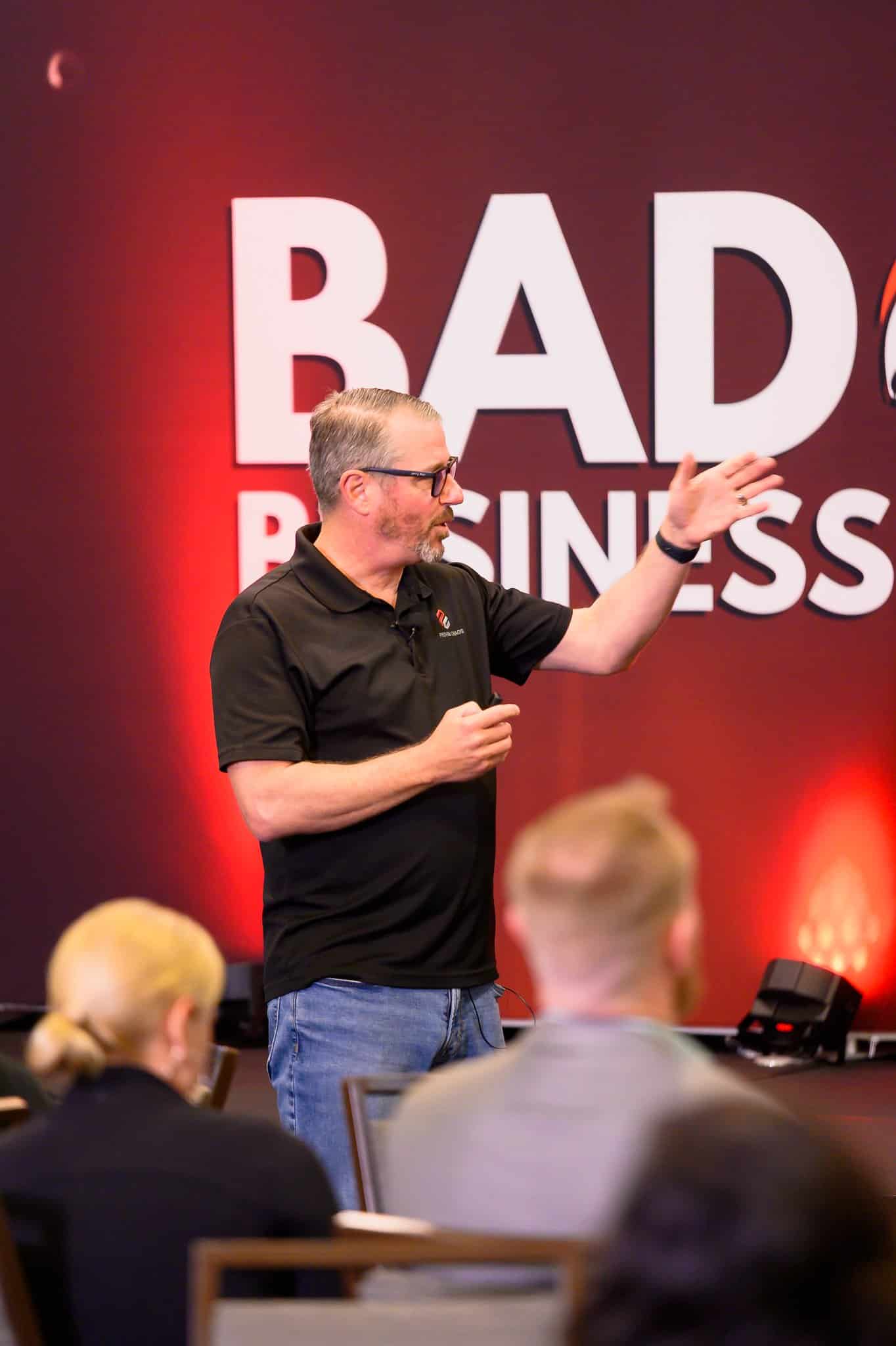 Jerry Macnamara speaking at Badass Business Summit